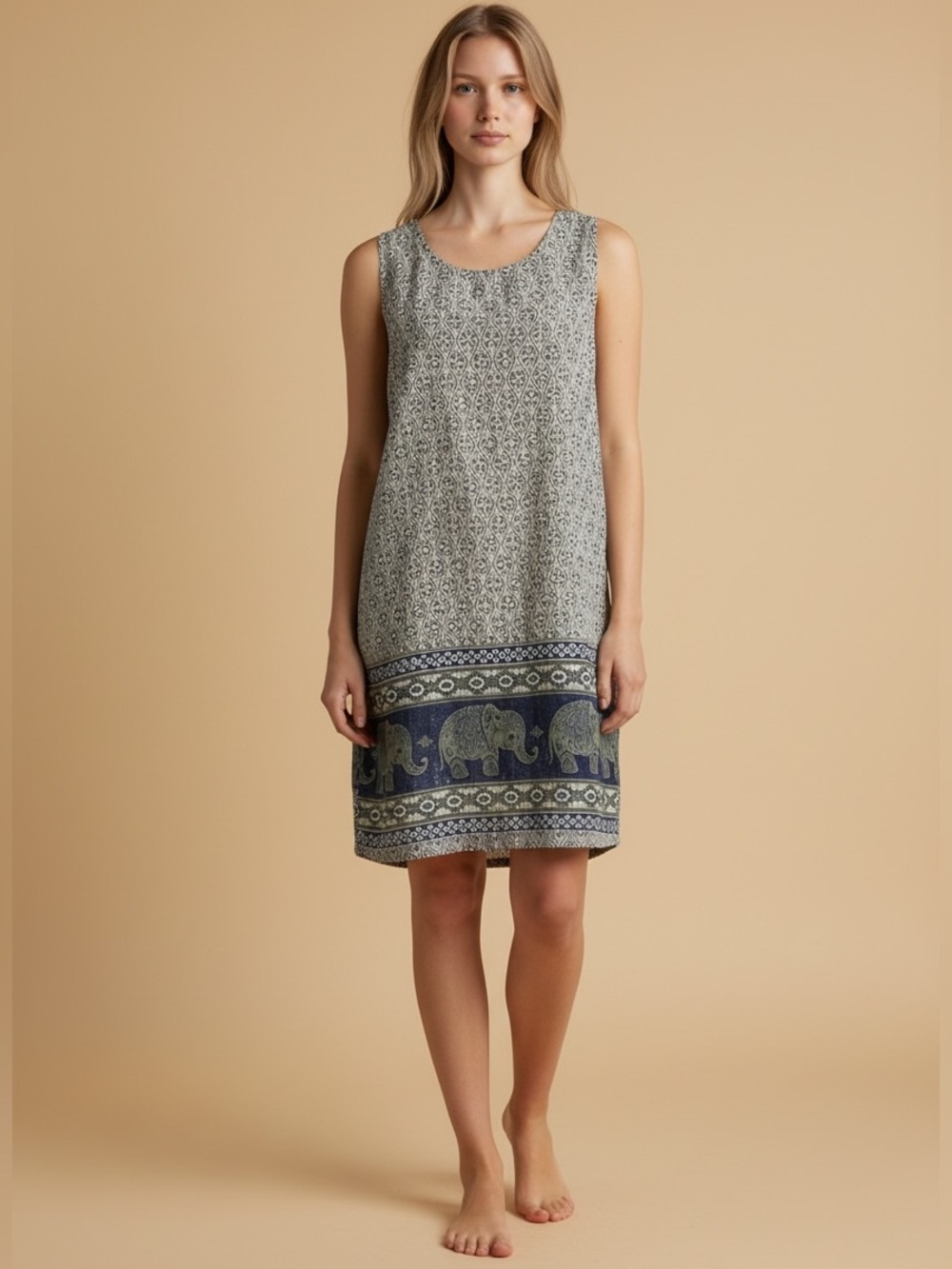 Made in Italy Pronto Moda Sleeveless Lightweight Shift Dress Size 6 Boho Beachy